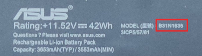 ASUS N705UD Batterie2