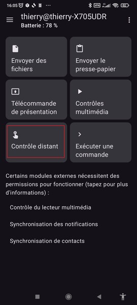 KDE Connect Controle distant