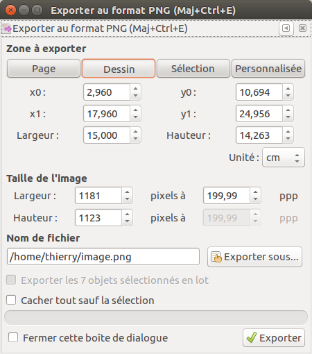 Inkscape Exporter au format PNG 1
