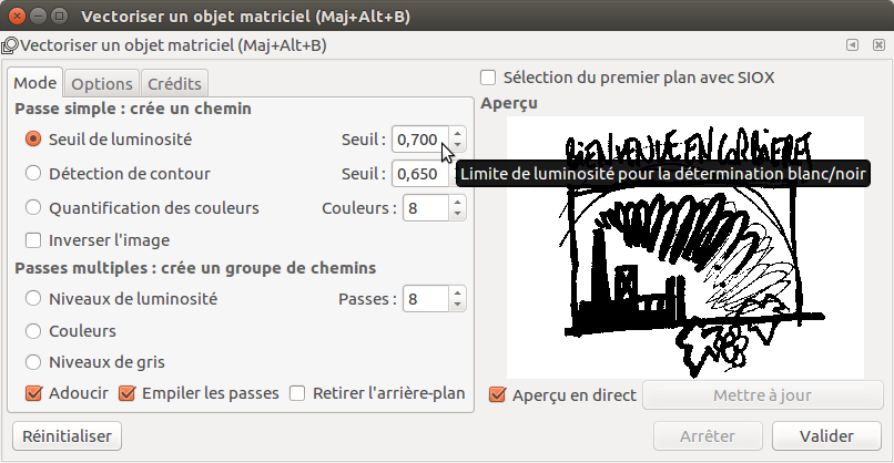 Inkscape Vectoriser Bitmap 1