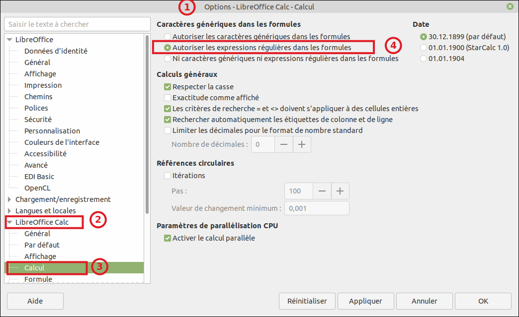 LibreOffice Calc Expressions Régulières