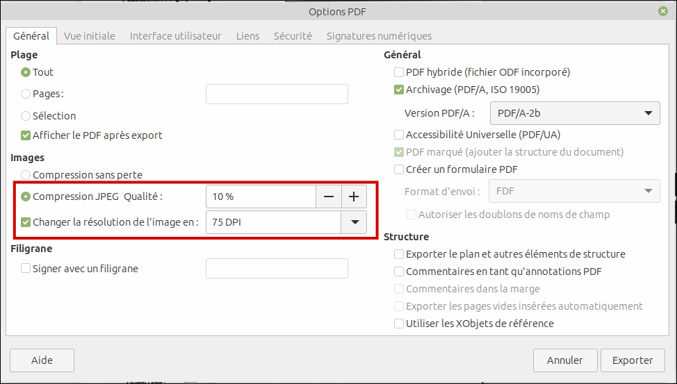 LibreOffice Draw Diminuer Scan PDF