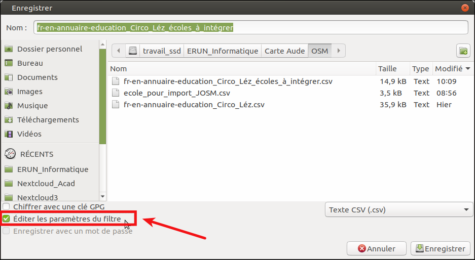 OSM LibreOfficeCalc export csv