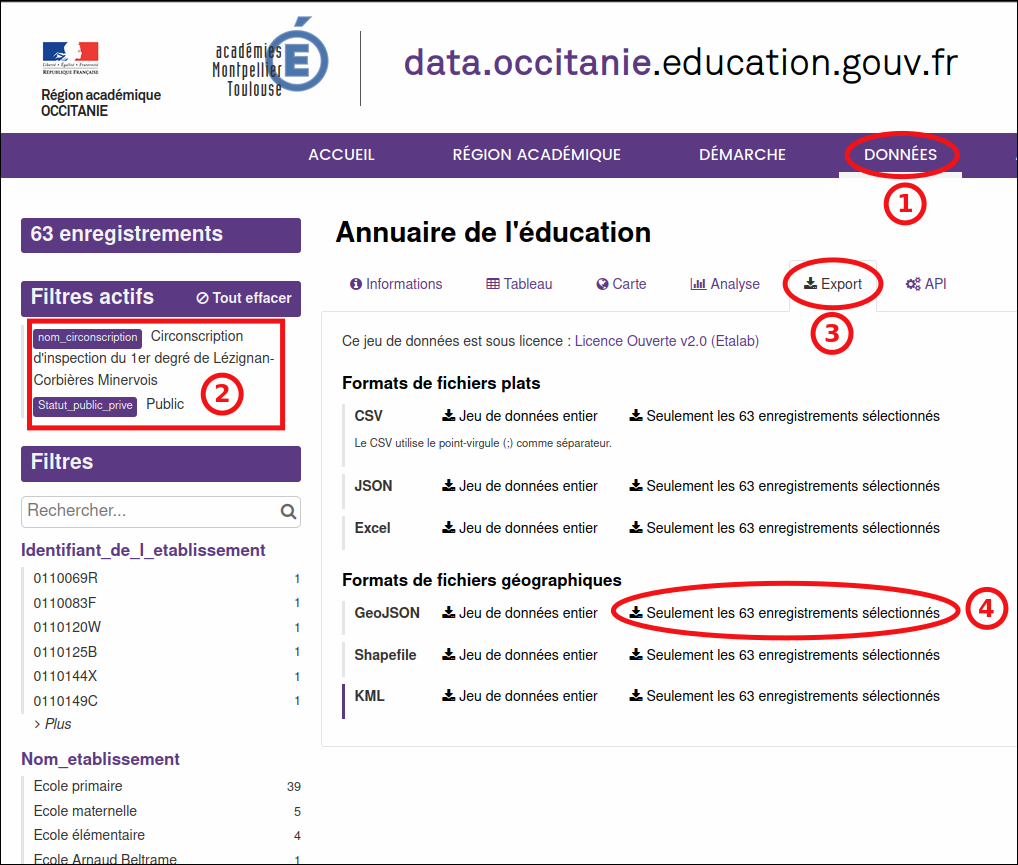 OSM data EN export geojson