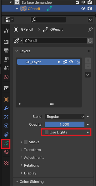 blender grease pencil light