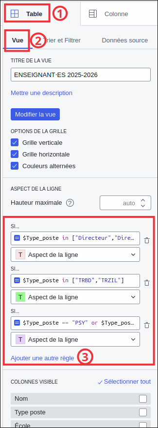 Formatage conditionnel lignes