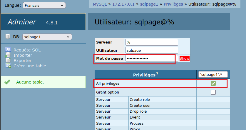 sqlpage adminer 10