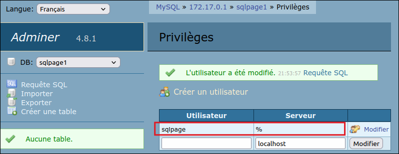 sqlpage adminer 11