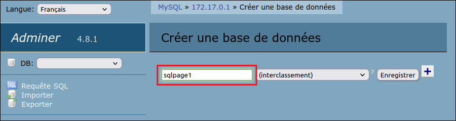 sqlpage adminer 7